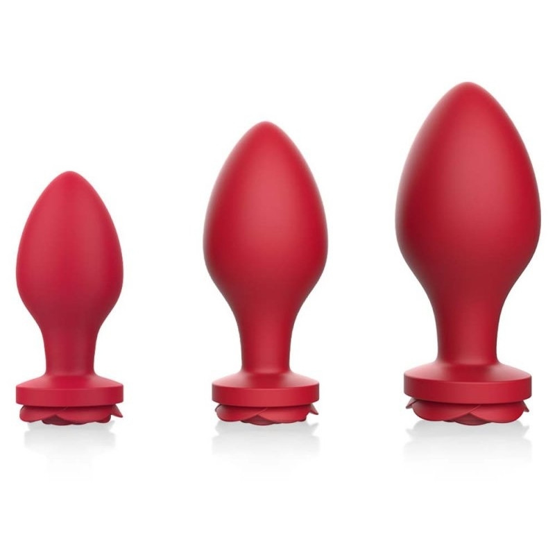 MyPlayToys Lot de 3 Plugs Bijou Rosa Roses